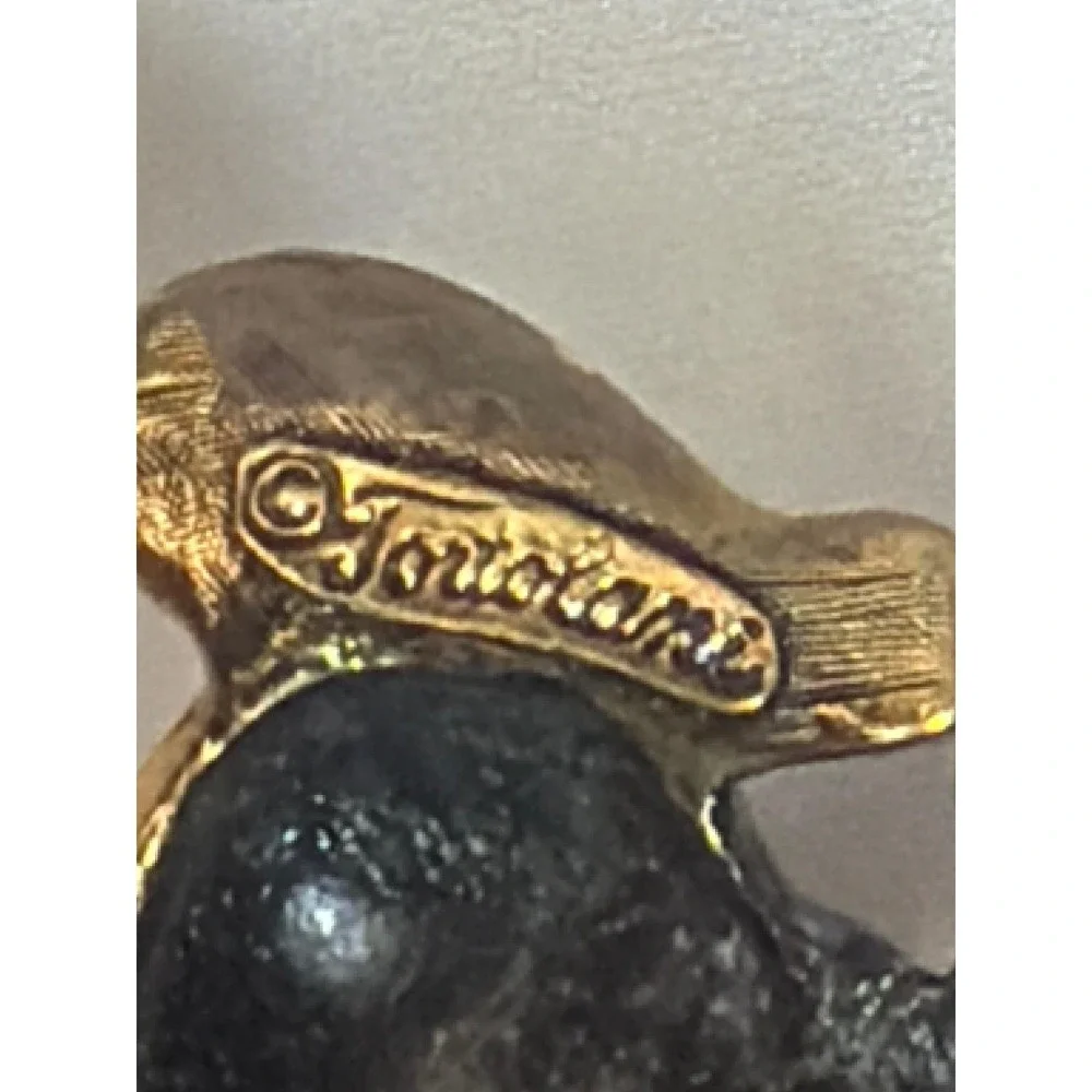 Vintage JJ Jonette Jewelry Gold Tone Elephant Brooch Pin Whimsical Animal
